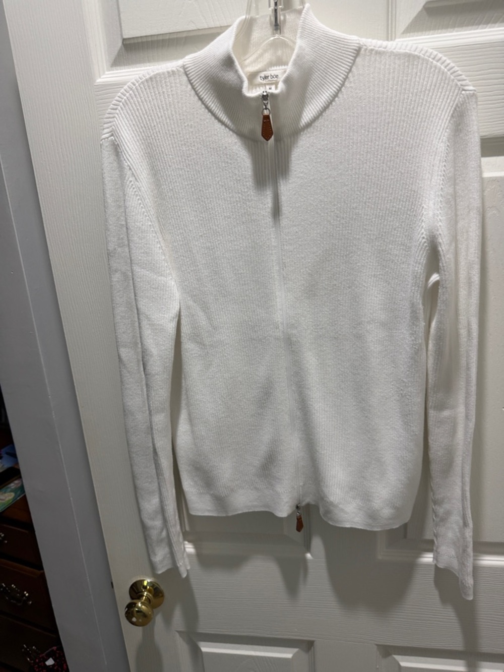 Tyler Boe White Half-Zip Sweater